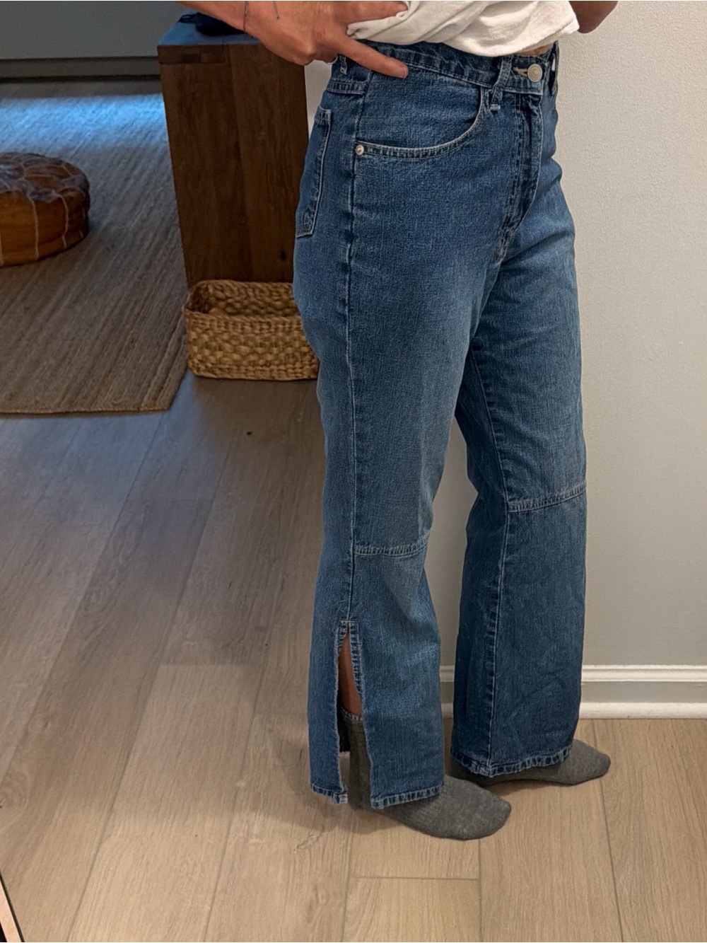 Vintage 90s Action West High-Rise Wide Leg Women's Jeans in Denim Blue